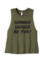 Load image into Gallery viewer, Summer Should Be Fun - Summer House Cropped Tank-top