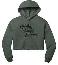 Load image into Gallery viewer, Winter Should Be Fun - Winter House Cropped Hoodie