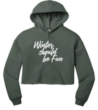 Load image into Gallery viewer, Winter Should Be Fun - Winter House Cropped Hoodie