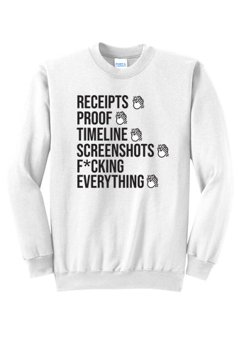 Receipts 2 - RHOSLC Unisex Crewneck Sweatshirt