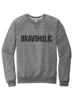Load image into Gallery viewer, Bravoholic Unisex Heathered Crewneck Sweatshirt
