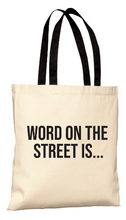 Load image into Gallery viewer, Word On The Street RHOP Tote Bag
